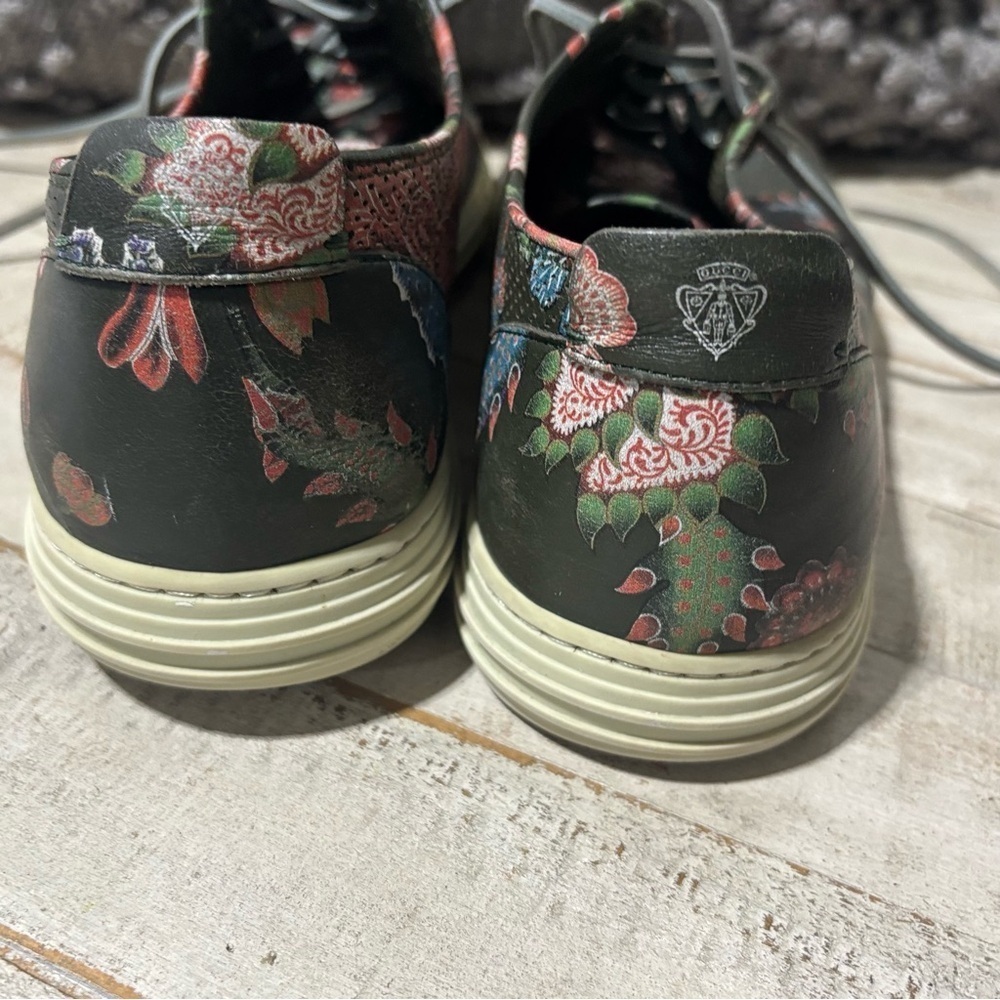 Men’s Gucci Shagreen Floral Sneakers- Size 9 - Picture 4 of 6